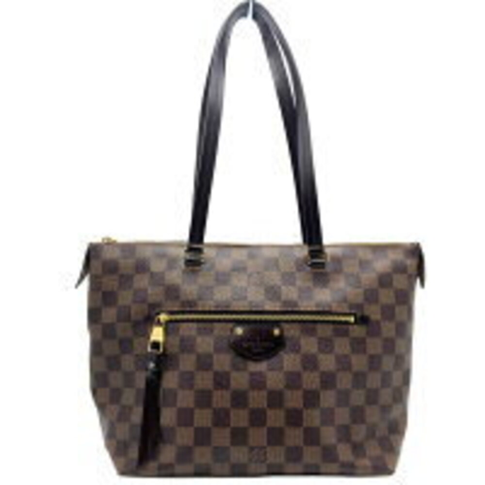 LOUIS VUITTON Iena Damier Ebene Brown Tote Bag Shoulder Brown Zipper Closure
